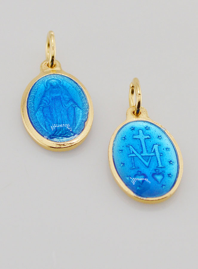 Médaille Miraculeuse en Argent Doré & Émail - 17mm (pic 2)