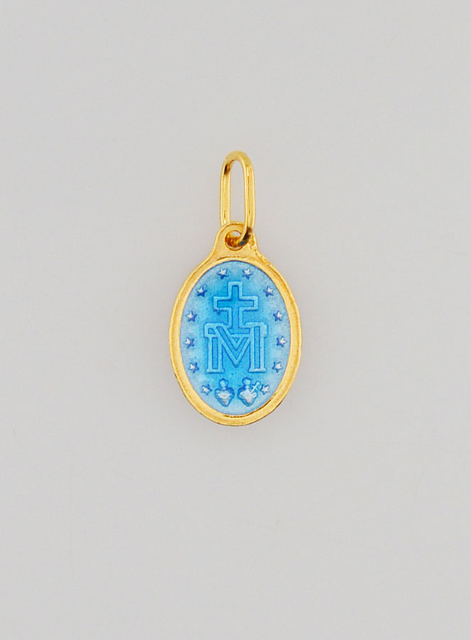 Médaille Miraculeuse Argent Doré & Émail 2 Tons - 10mm (pic 4)