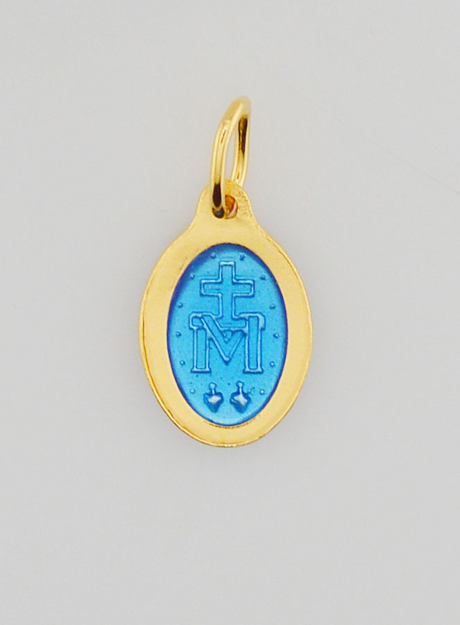 Médaille Miraculeuse Argent Doré & Émail 2 Tons - 13mm (pic 4)