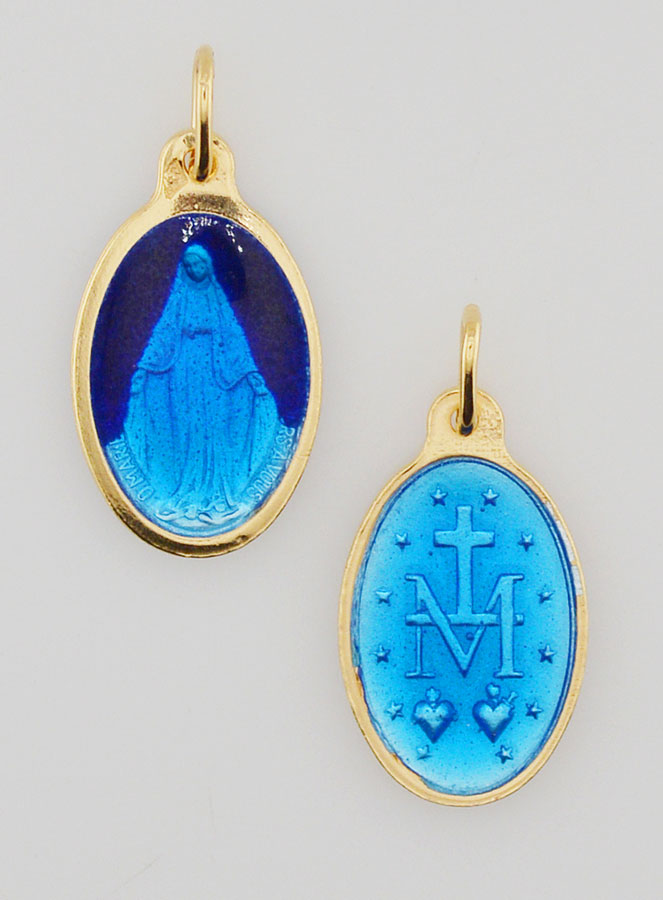 Médaille Miraculeuse Argent Doré & Émail 2 Tons - 17mm (pic 1)