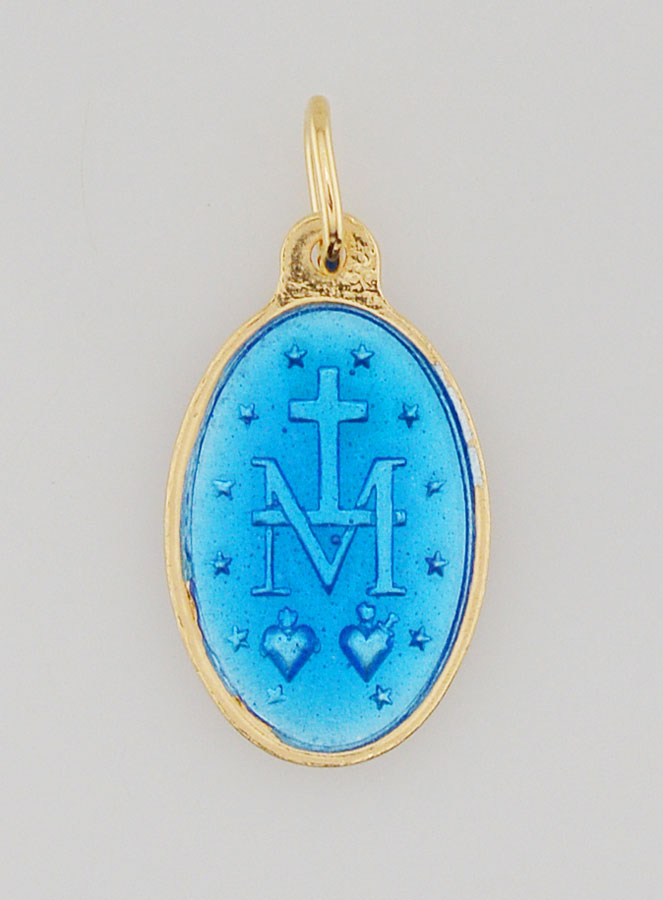 Médaille Miraculeuse Argent Doré & Émail 2 Tons - 17mm (pic 4)