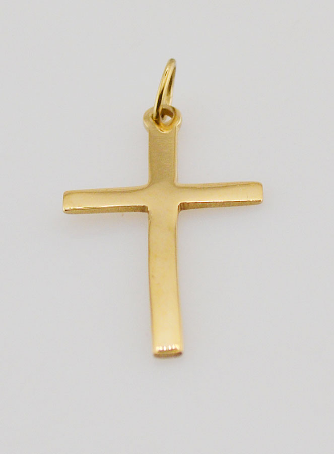 Pendentif Croix en Inox Doré - 26mm (pic 2)