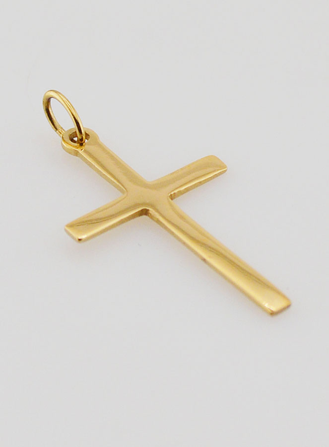 Pendentif Croix en Inox Doré - 26mm (pic 3)