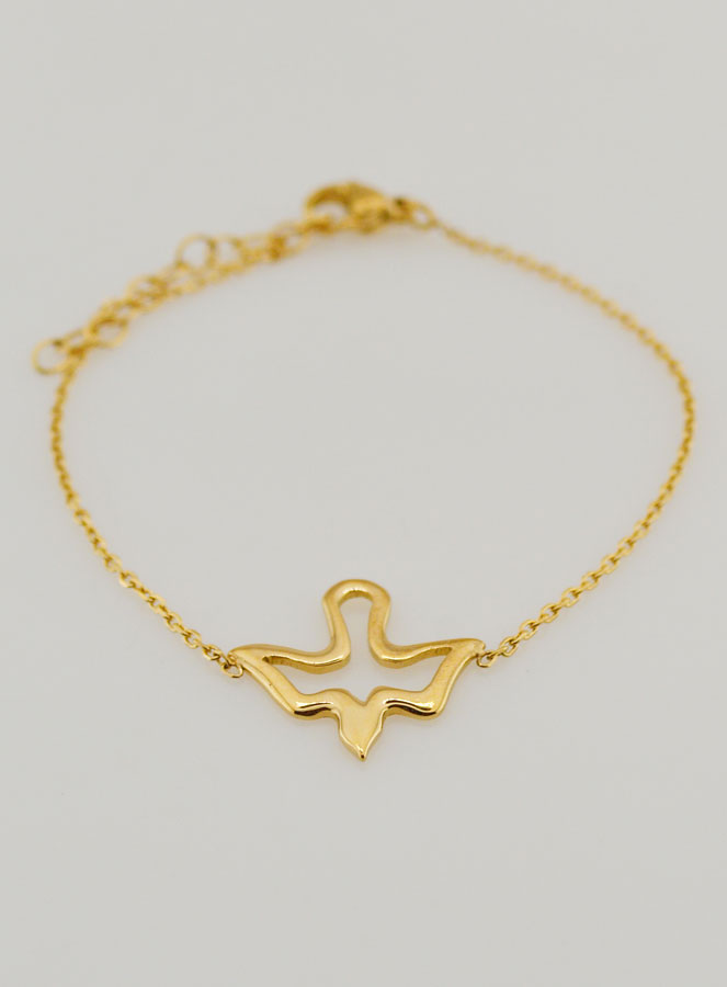 Bracelet Esprit Saint Ajouré en Inox Doré (pic 2)