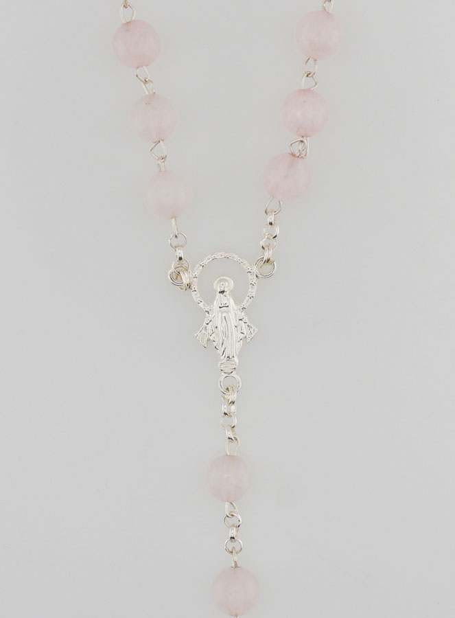 Chapelet Vierge Miraculeuse en Quartz et Argent (pic 4)