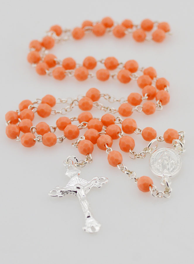 Chapelet Vierge Miraculeuse Argent 925 & Corail (pic 2)