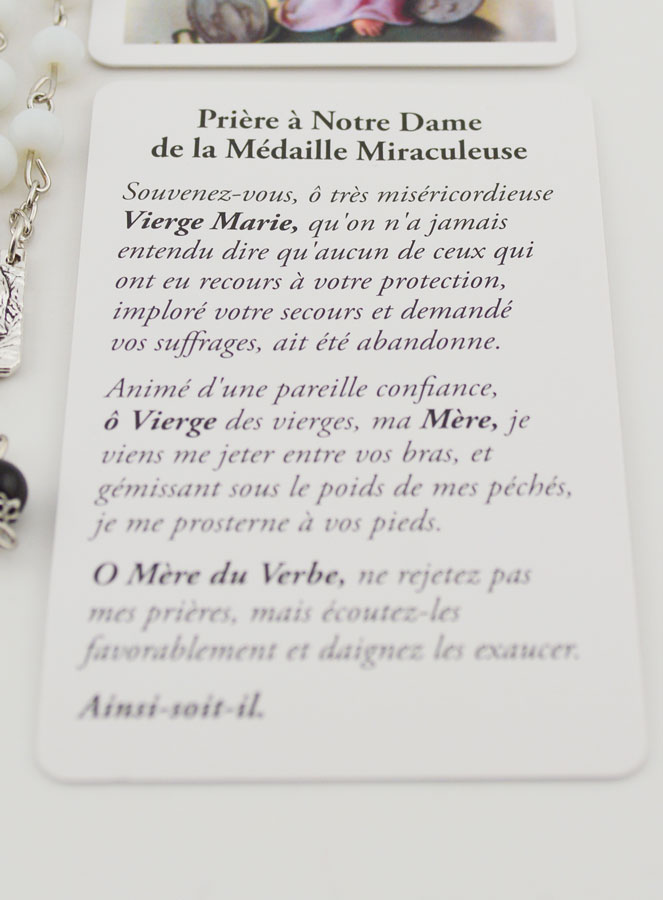 Chapelet Perles & Carte Vierge Miraculeuse (pic 4)