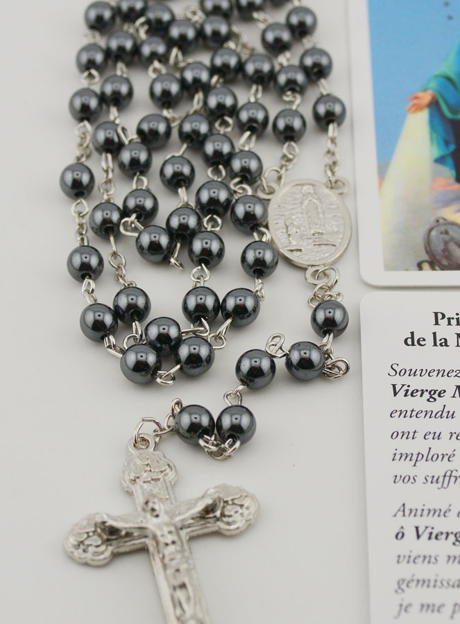 Chapelet Perles & Carte Vierge Miraculeuse (pic 2)