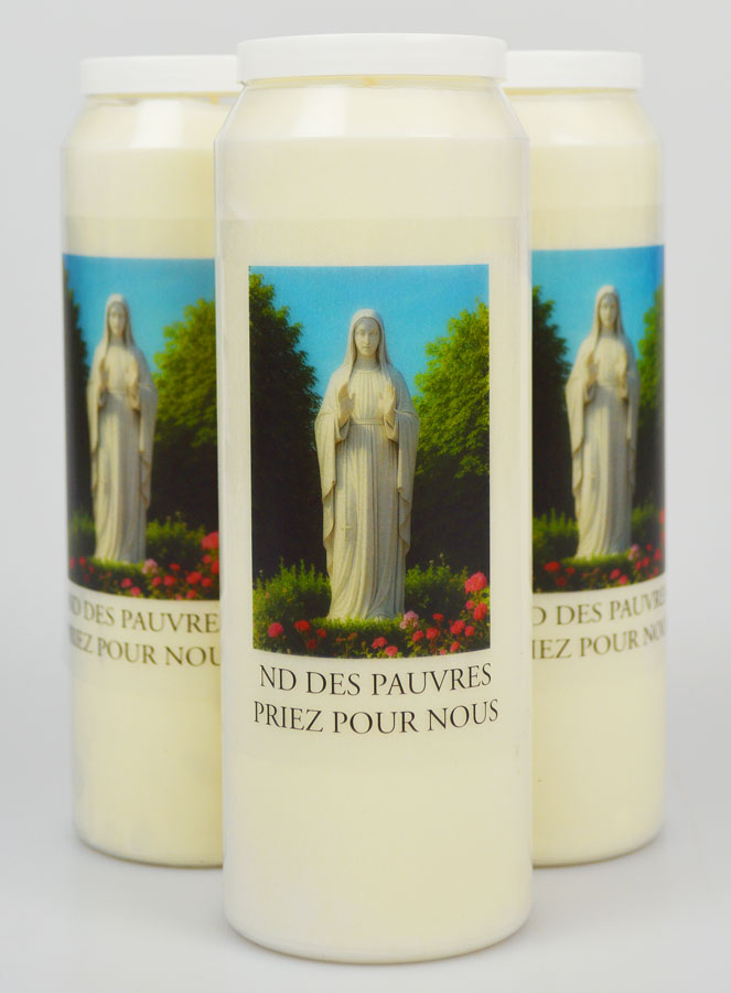 Lot de 3 Bougies de Neuvaine Notre Dame des Pauvres (pic 1)