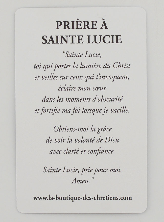 Carte de Prière à Sainte Lucie (pic 2)
