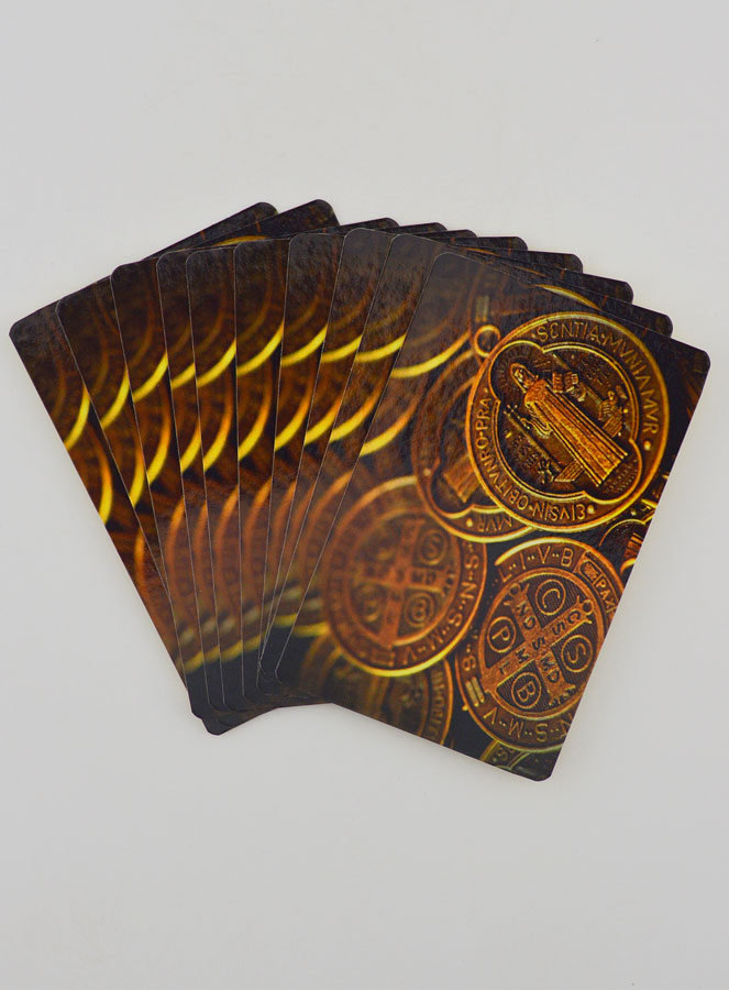 Lot de 10 Cartes de Prière Médaille de Saint Benoit (pic 1)