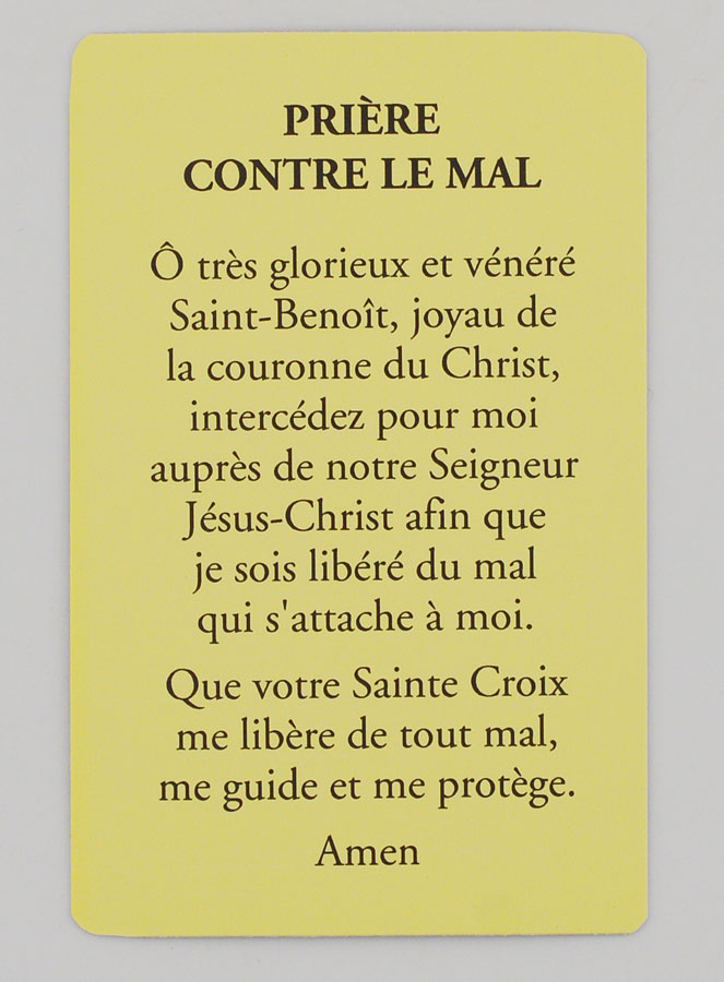 Lot de 10 Cartes de Prière Médaille de Saint Benoit (pic 3)