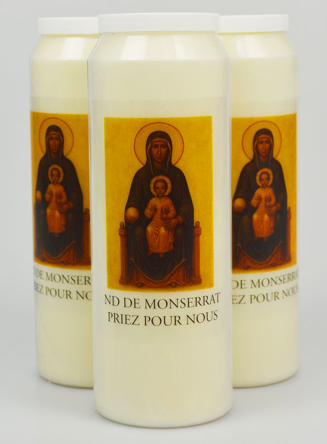 Lot de 3 Bougies de Neuvaine Notre Dame de Montserrat (pic 1)