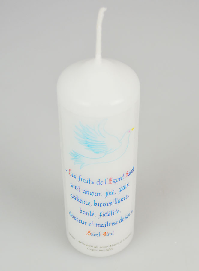 Cierge de Confirmation Les Fruits de l'Esprit Saint - 12cm (pic 2)