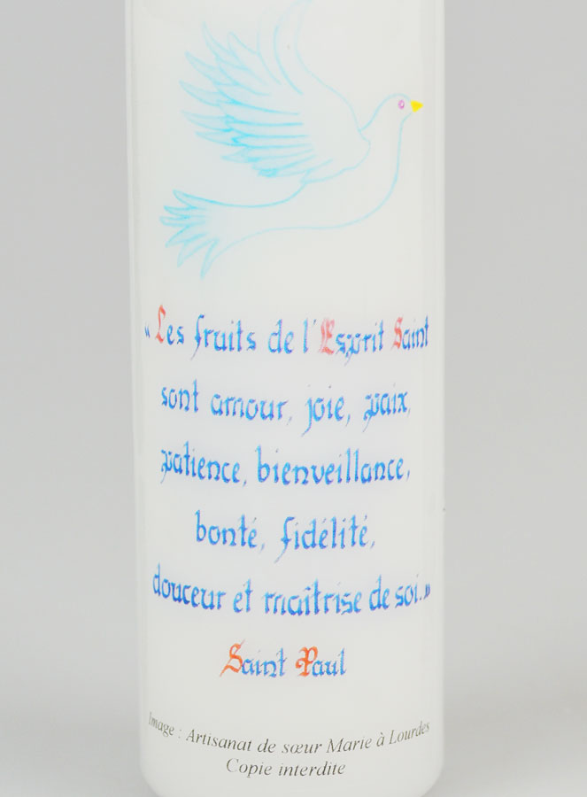Cierge de Confirmation Les Fruits de l'Esprit Saint - 12cm (pic 3)