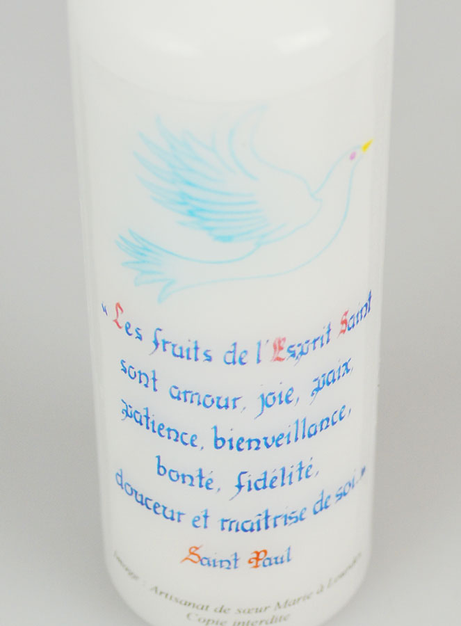 Cierge de Confirmation Les Fruits de l'Esprit Saint - 12cm (pic 4)
