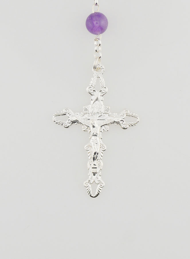 Chapelet Vierge Miraculeuse - Améthyste & Argent 925 (pic 3)