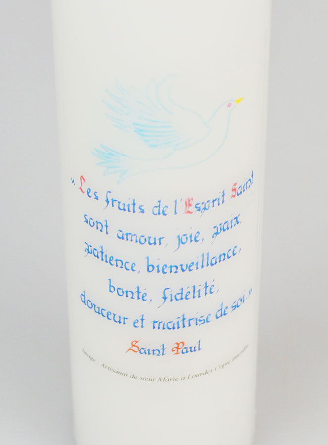 Cierge de Confirmation Les Fruits de l'Esprit Saint - 20cm (pic 4)