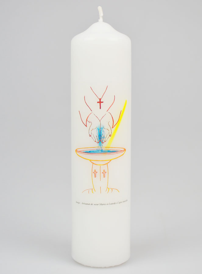 Cadeau de Baptême Pour Adulte - Cierge 20cm (pic 1)