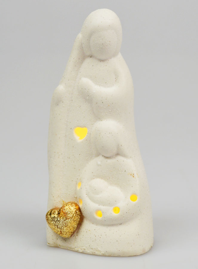 Statue de la Sainte Famille Lumineuse en Porcelaine - 11cm (pic 1)