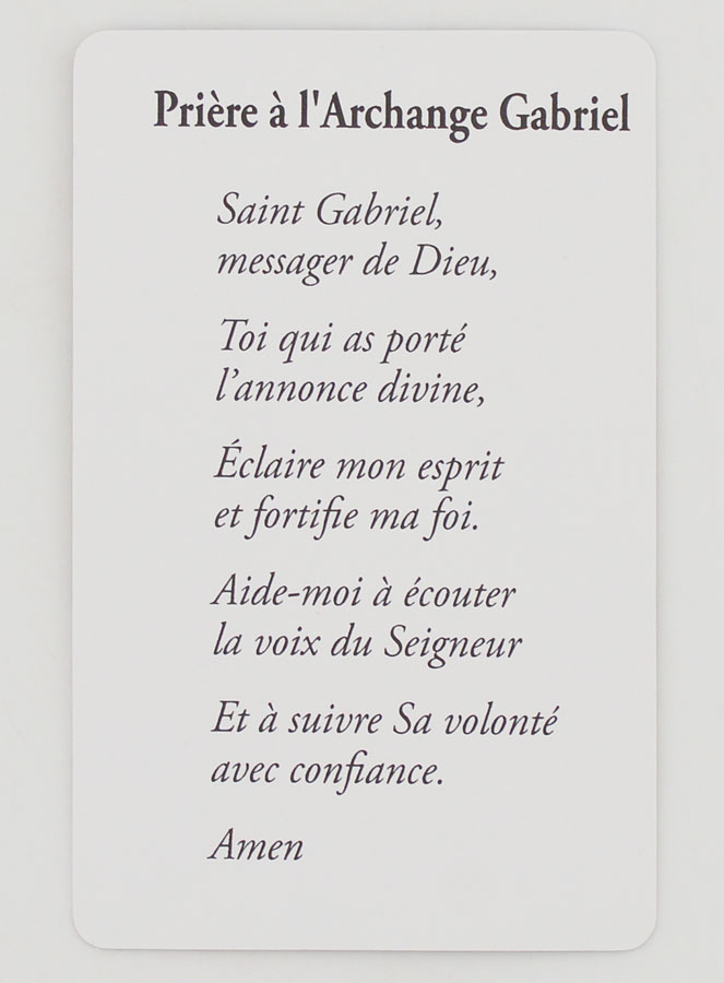 Lot de 10 Cartes de Prière à Saint Gabriel Archange (pic 4)