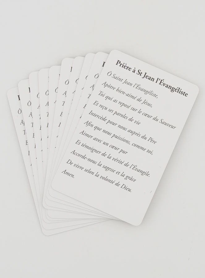 Lot de 10 Cartes de Prière à Saint Jean l'Evangéliste (pic 2)
