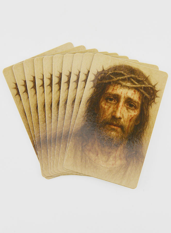 Lot de 10 Cartes de Prière à la Sainte Face du Christ (pic 1)