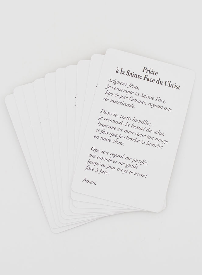 Lot de 10 Cartes de Prière à la Sainte Face du Christ (pic 2)