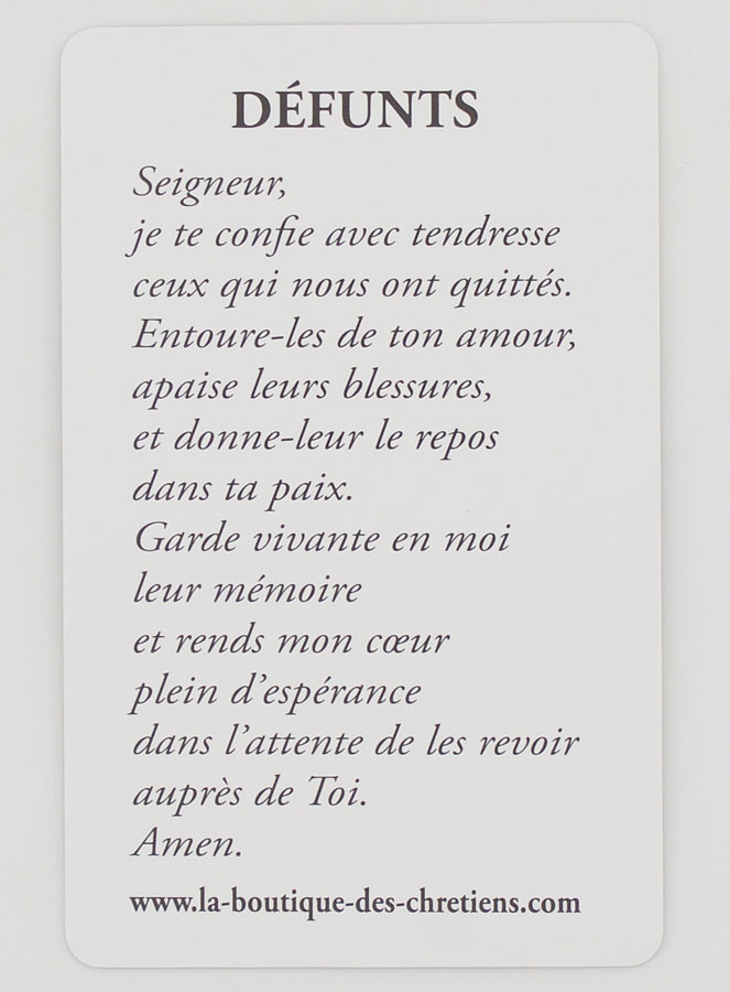 Lot de 10 Cartes de Prière Pour les Défunts (pic 4)