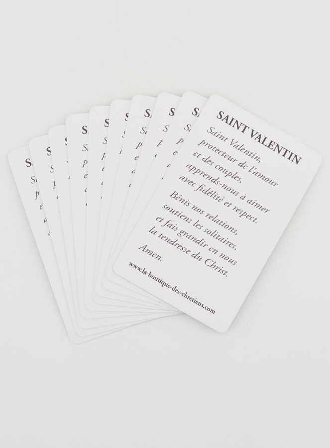 Lot de 10 Cartes de Prière à Saint Valentin (pic 2)