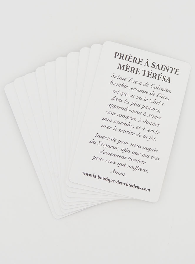 Lot de 10 Cartes de Prière à Sainte Mère Teresa (pic 2)