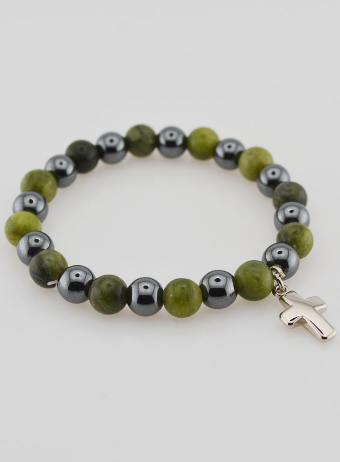 Bracelet Avec Croix - Hématite & Vésuvianite (pic 4)