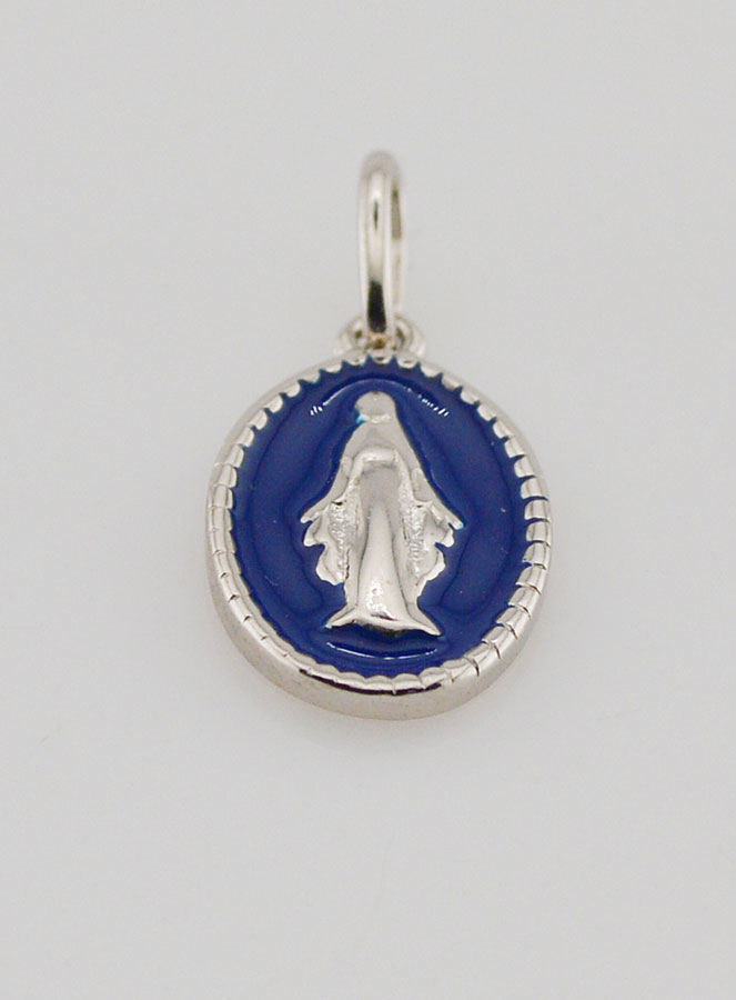 Médaille Miraculeuse Argent & Émail Bleu (pic 2)