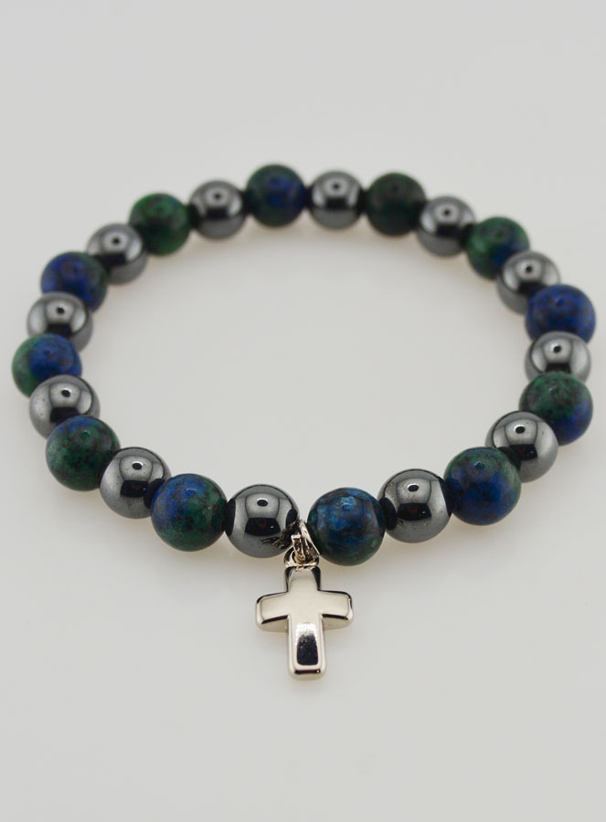 Bracelet en Pierres Naturelles - Hématite & Azurite (pic 2)