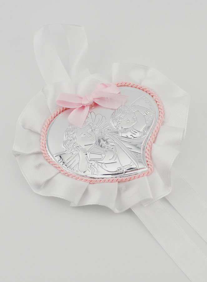 Cadeau de Baptême - Médaille de Berceau Coeur & Ange Gardien (pic 3)