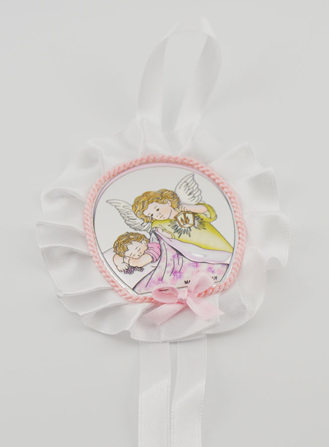 Cadeau de Baptême - Médaille de Berceau Ange Lanterne (pic 2)