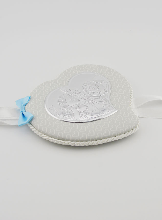 Cadeau de Baptême Garçon - Médaille de Berceau Cuir - Ange Lanterne (pic 3)