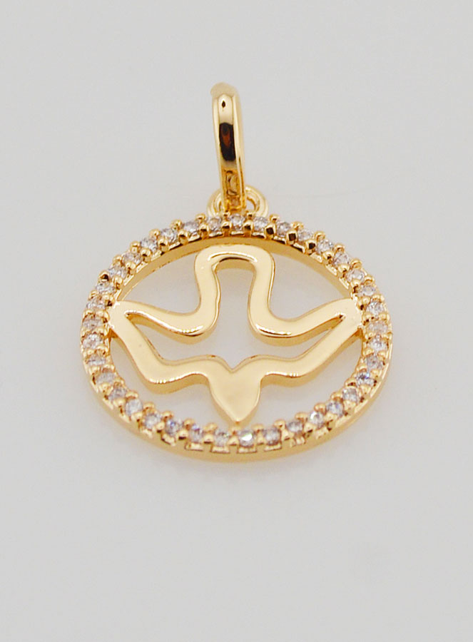 Médaille Saint Esprit Ajourée en Plaqué Or - 15mm (pic 2)