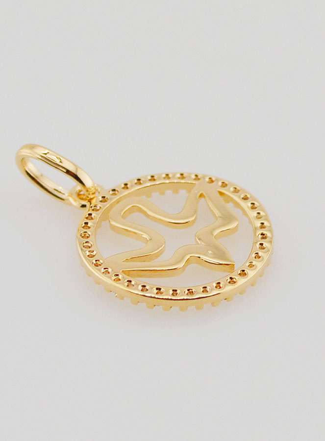 Médaille Saint Esprit Ajourée en Plaqué Or - 15mm (pic 4)