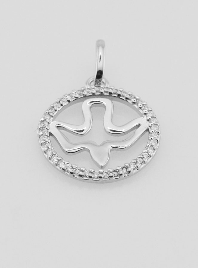 Médaille Saint Esprit Ajourée en Argent 925 - 15mm (pic 2)