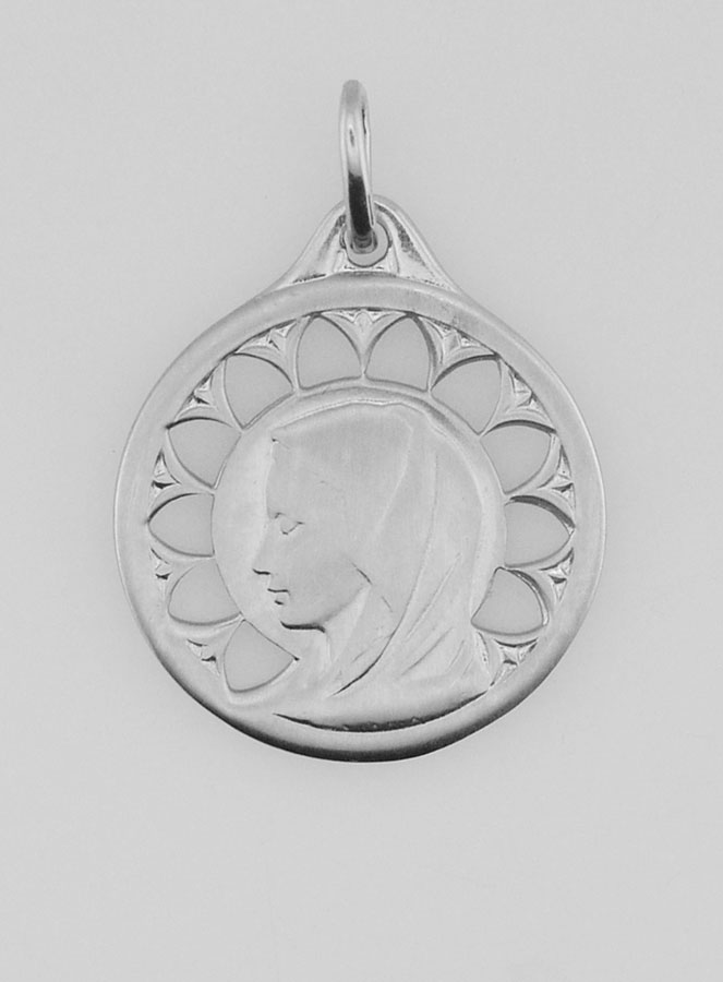 Médaille Vierge Marie Ajourée Argent 925 - 20mm (pic 1)