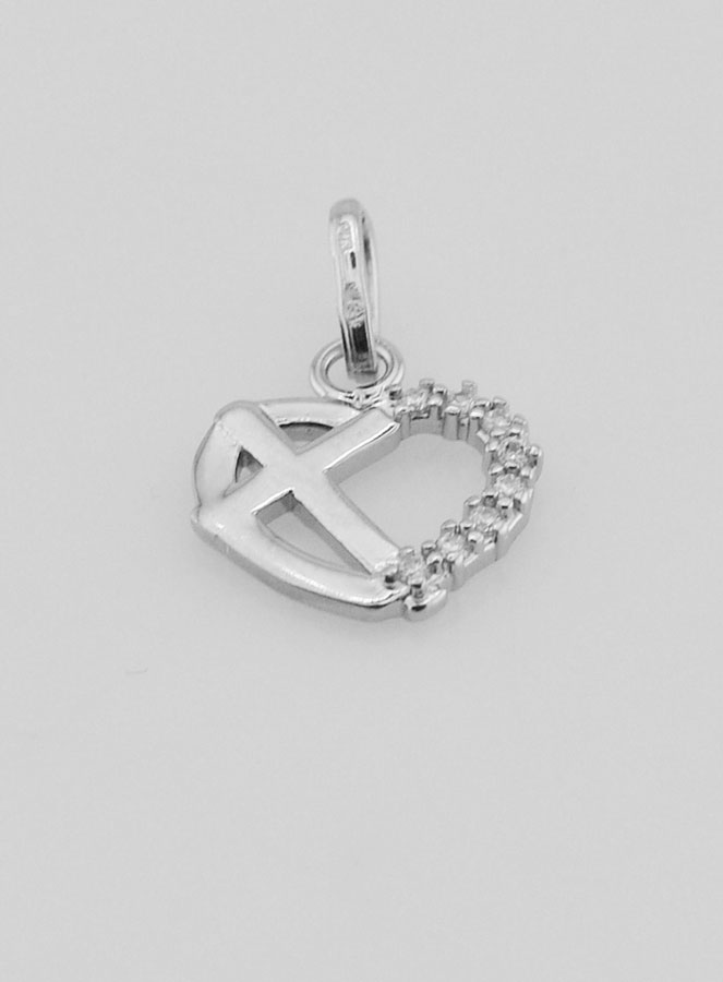 Pendentif Coeur & Croix en Argent (pic 2)