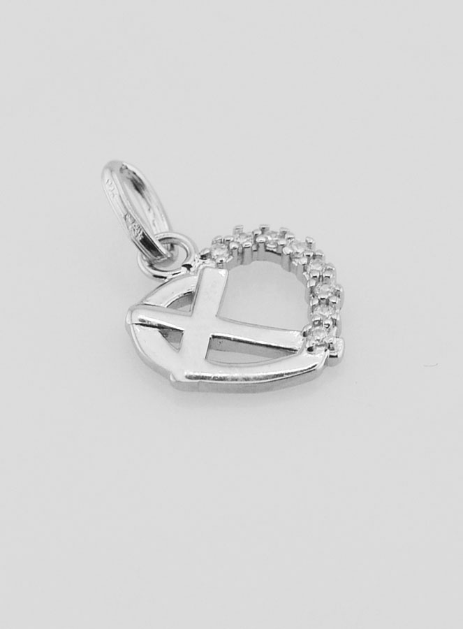 Pendentif Coeur & Croix en Argent (pic 3)