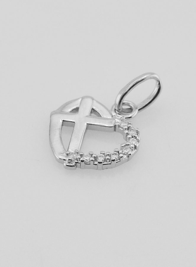 Pendentif Coeur & Croix en Argent (pic 4)