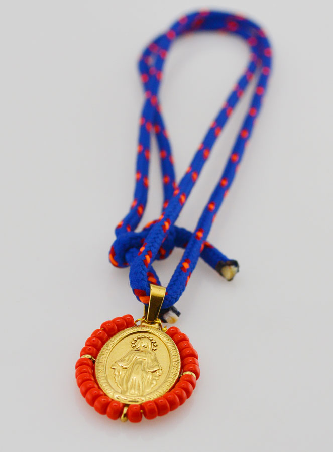 Collier Cordon Miraculeuse & Perles Rouges (pic 4)
