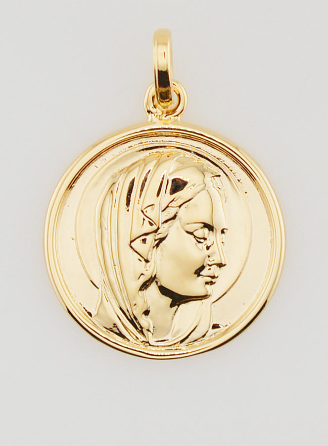 Médaille Vierge Marie Argent 925 - 17mm (pic 1)