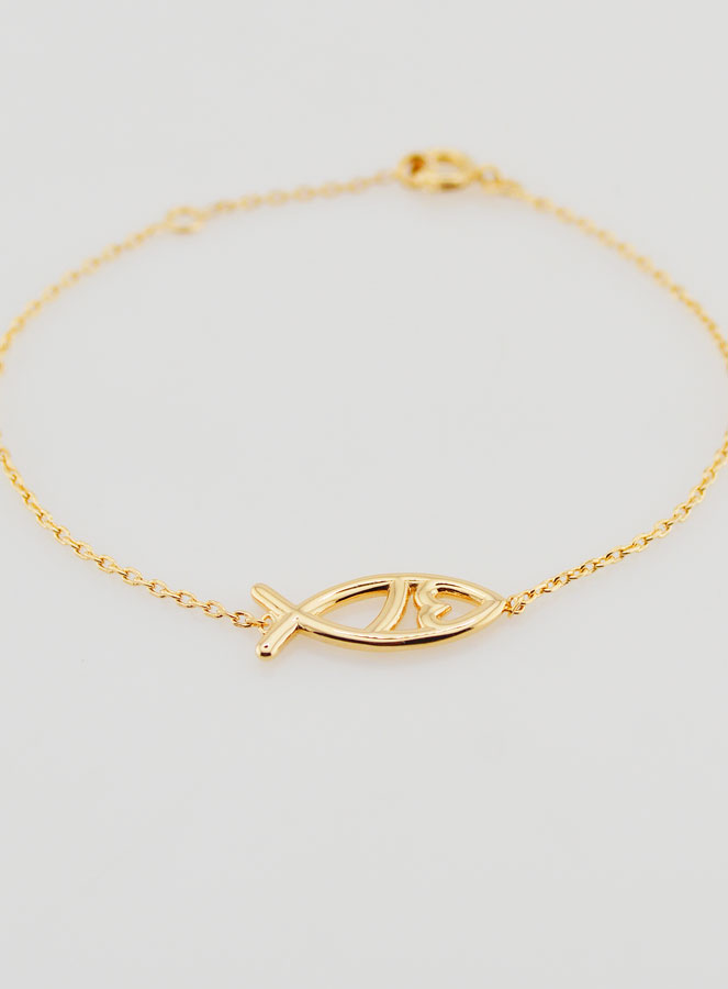 Bracelet Religieux Ichtus - Plaqué Or (pic 2)