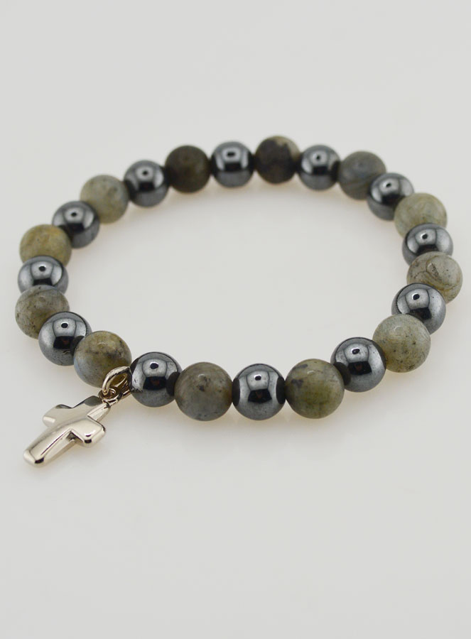 Bracelet Avec Croix - Hématite & Labradorite (pic 3)