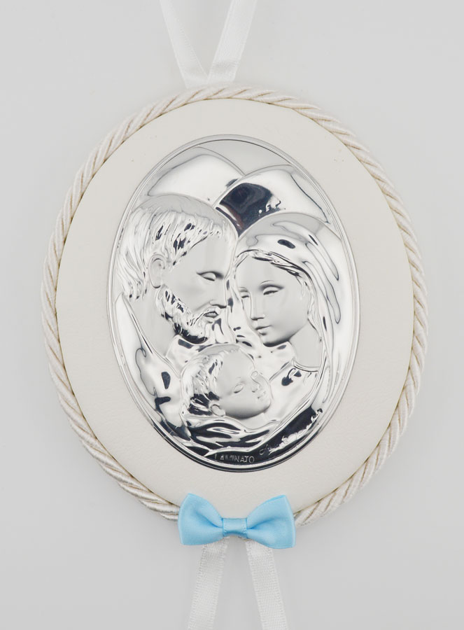 Cadeau de Baptême Garçon - Médaille de Berceau Sainte Famille (pic 1)