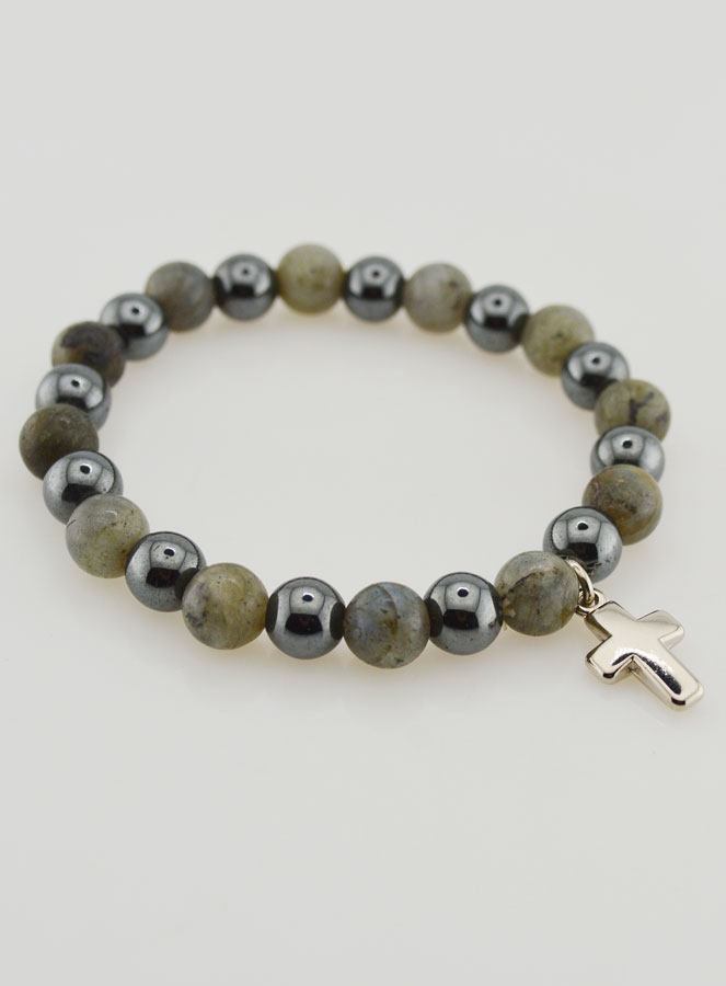 Bracelet en Pierres Naturelles - Hématite & Labradorite (pic 4)